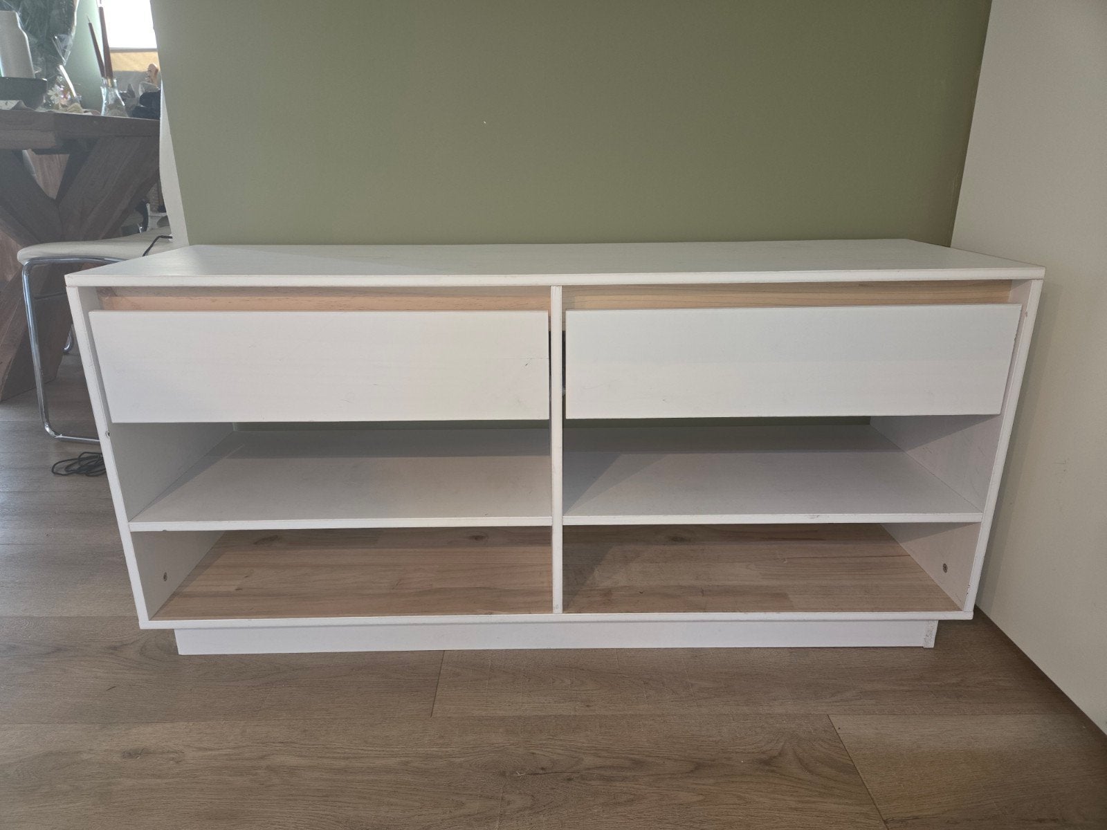 Schoenenkast | Wit | Houtlook | GRATIS!, Ophalen, Gebruikt