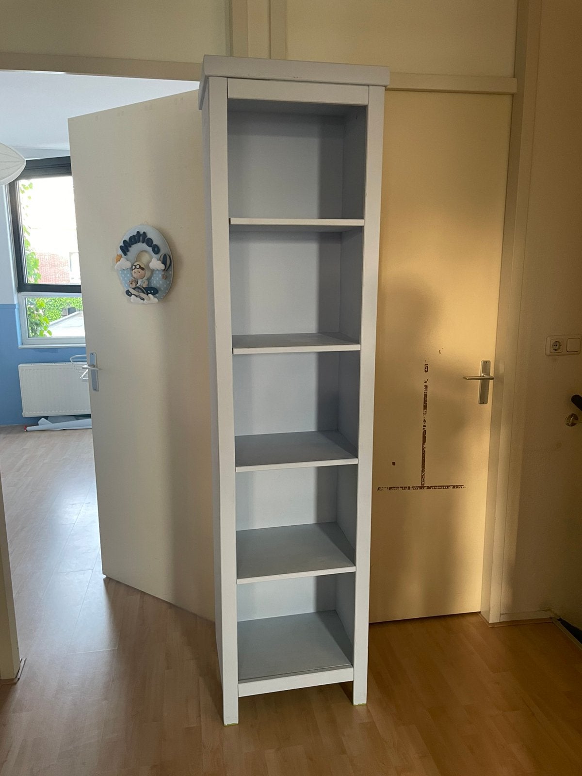 Blauwe boekenkast, Met plank(en), Minder dan 50 cm, Ophalen of Verzenden, Zo goed als nieuw
