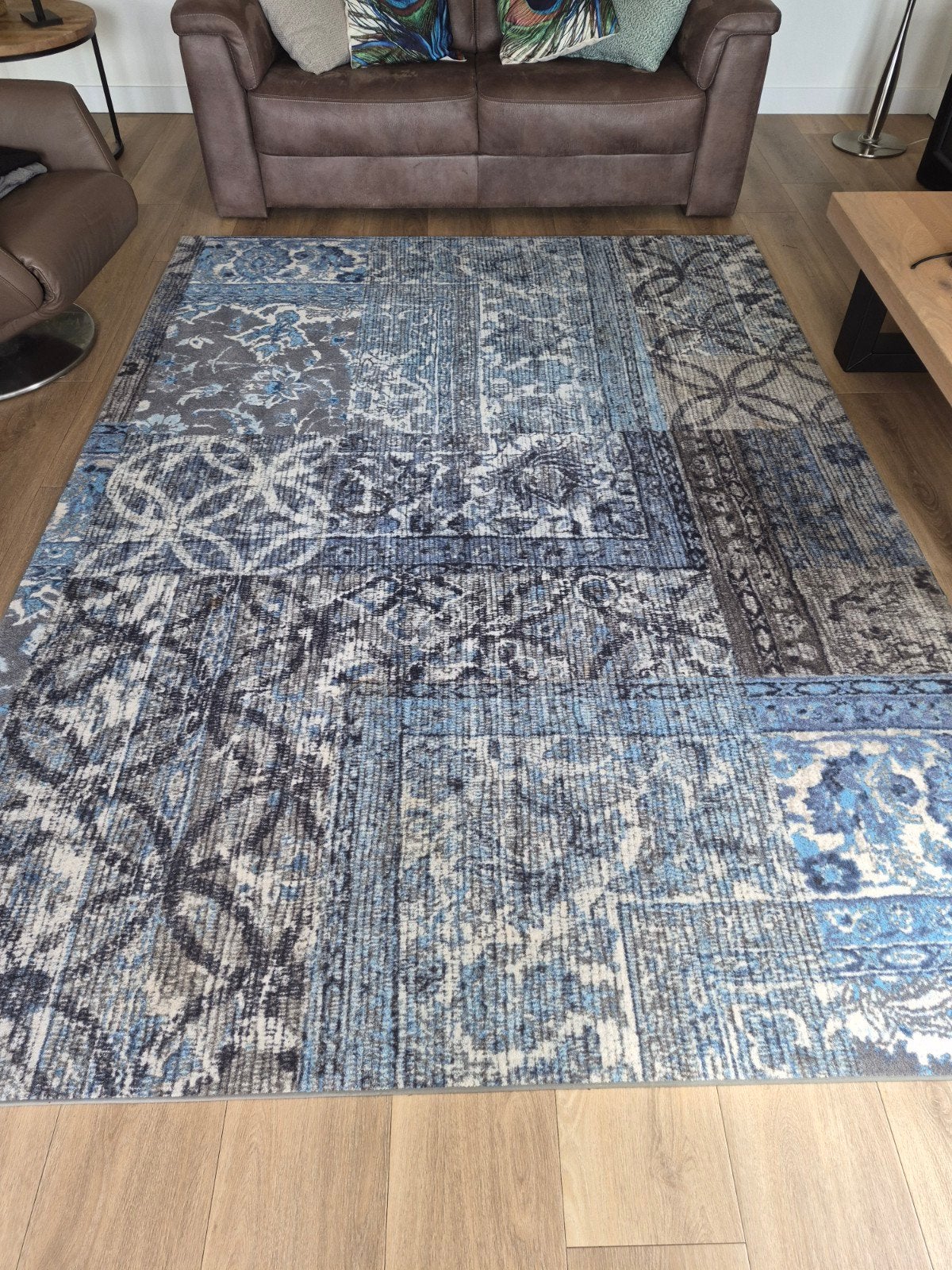 Vloerkleed - Blauw/Grijs - Desso, Ophalen, Modern Patchwork, 200 cm of meer, 200 cm of meer