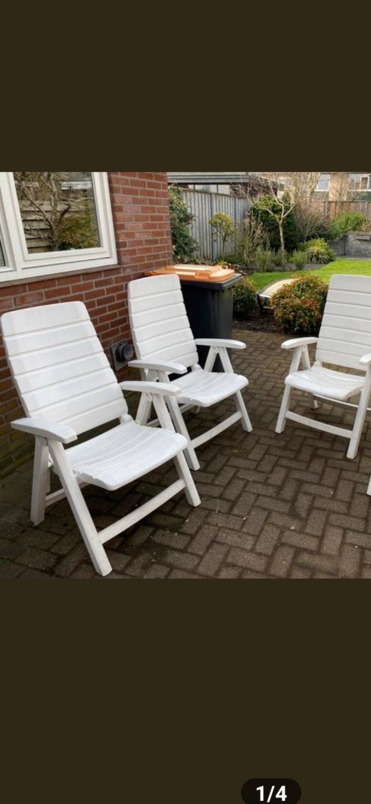 4x Mooie Hartmann Tuinstoelen Verstelbaar, Ophalen, Zo goed als nieuw, Kunststof, Verstelbaar