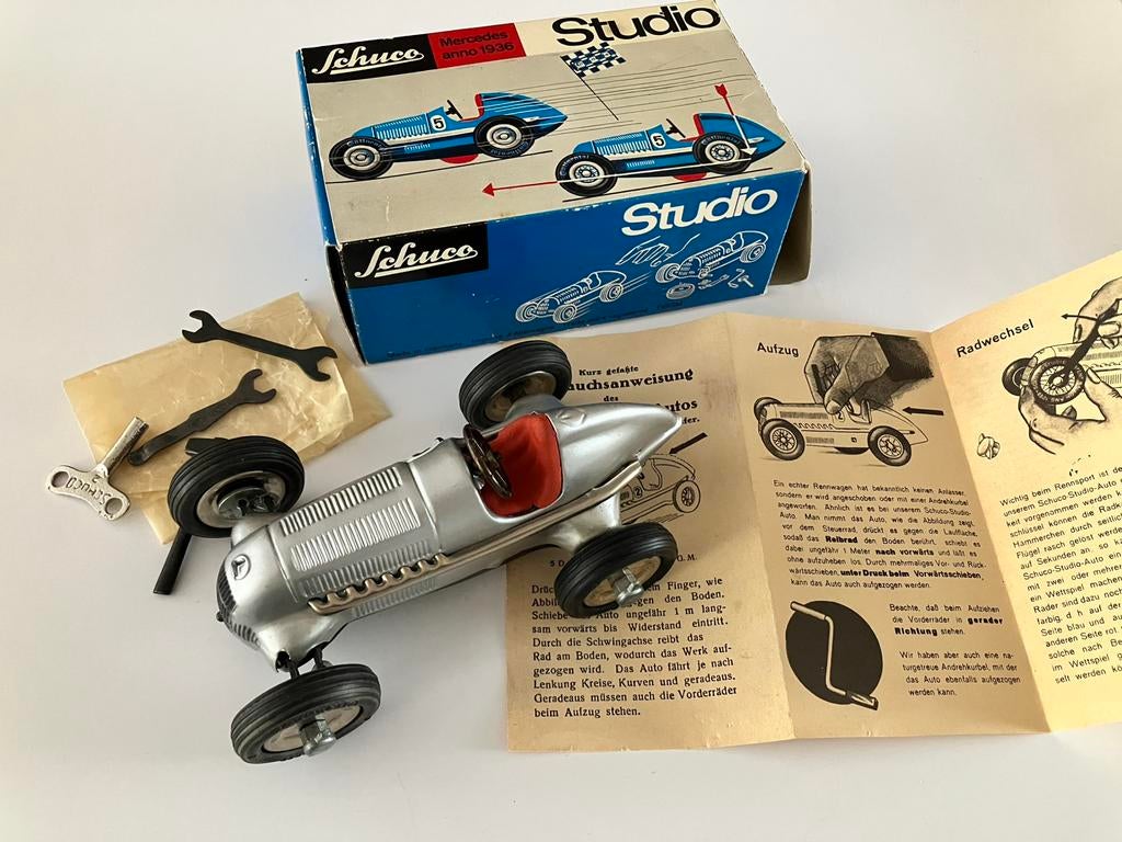 Schuco 1050 Mercedes Studio Car Racer + OVP zeldzaam 1976, Ophalen of Verzenden
