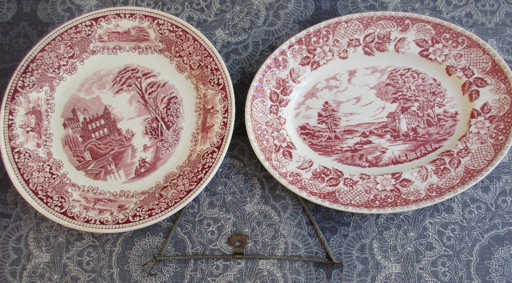 Old England bord 28 cm / ovaal bord Barretts Elizabethan., Antiek en Kunst, Ophalen of Verzenden