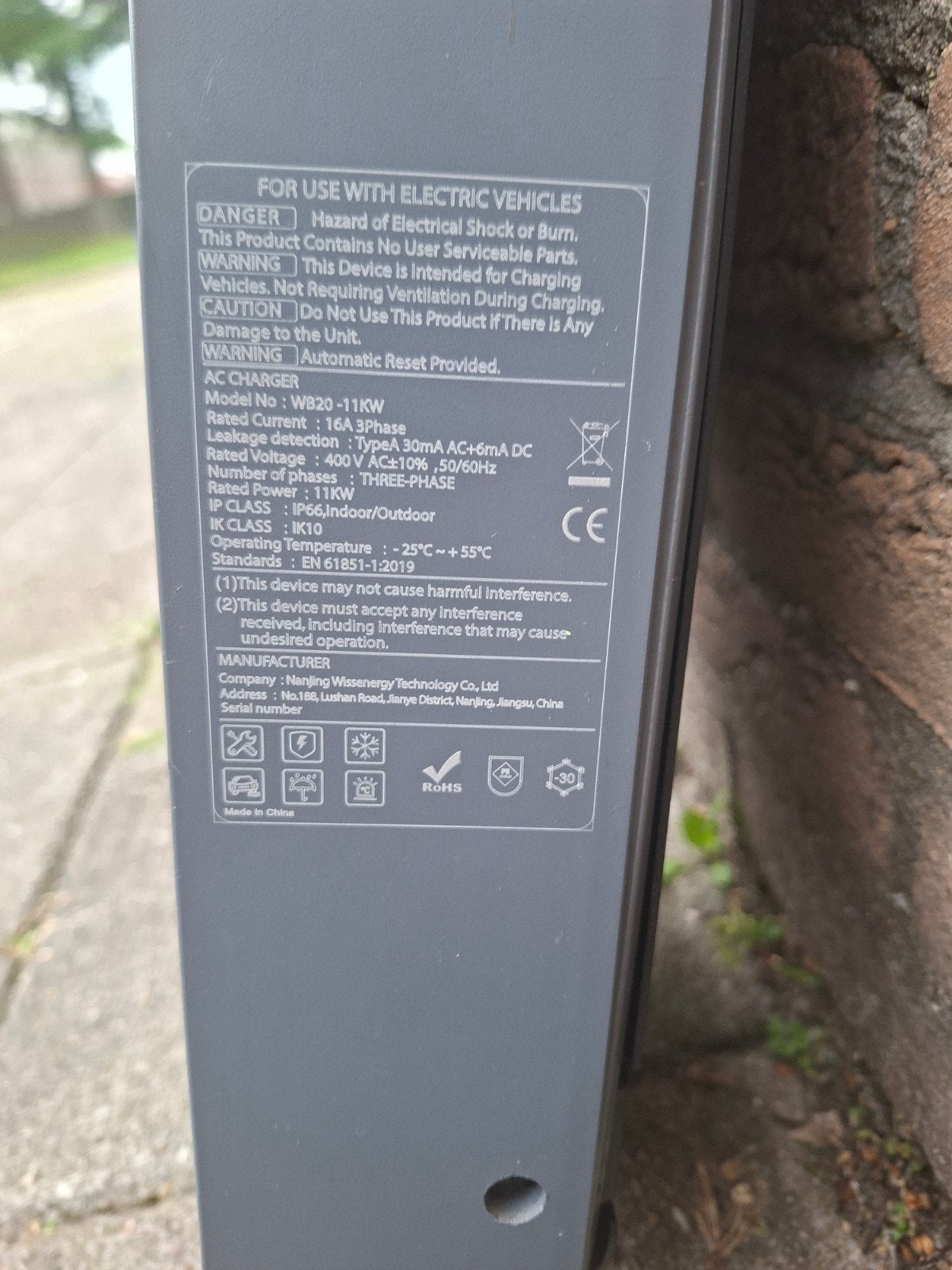 Laadpaal met laadkabel - Wisenenergy 11kW, Ophalen