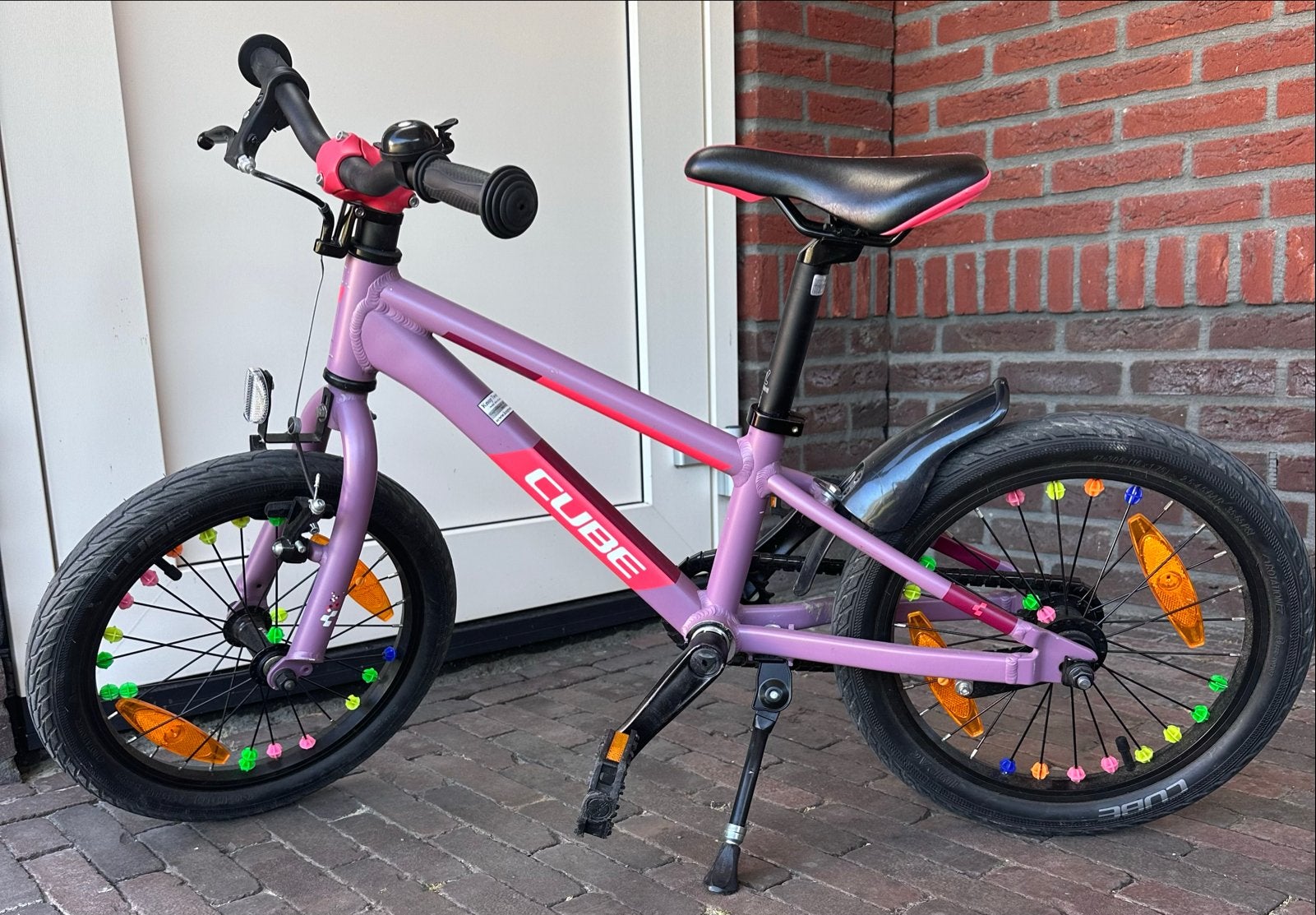 Cube Cubie 160 meisjesfiets - Paars/Roze, Fietsen en Brommers, Fietsen | Kinderfietsjes, Ophalen, Gebruikt, Terugtraprem, 16 tot 20 inch