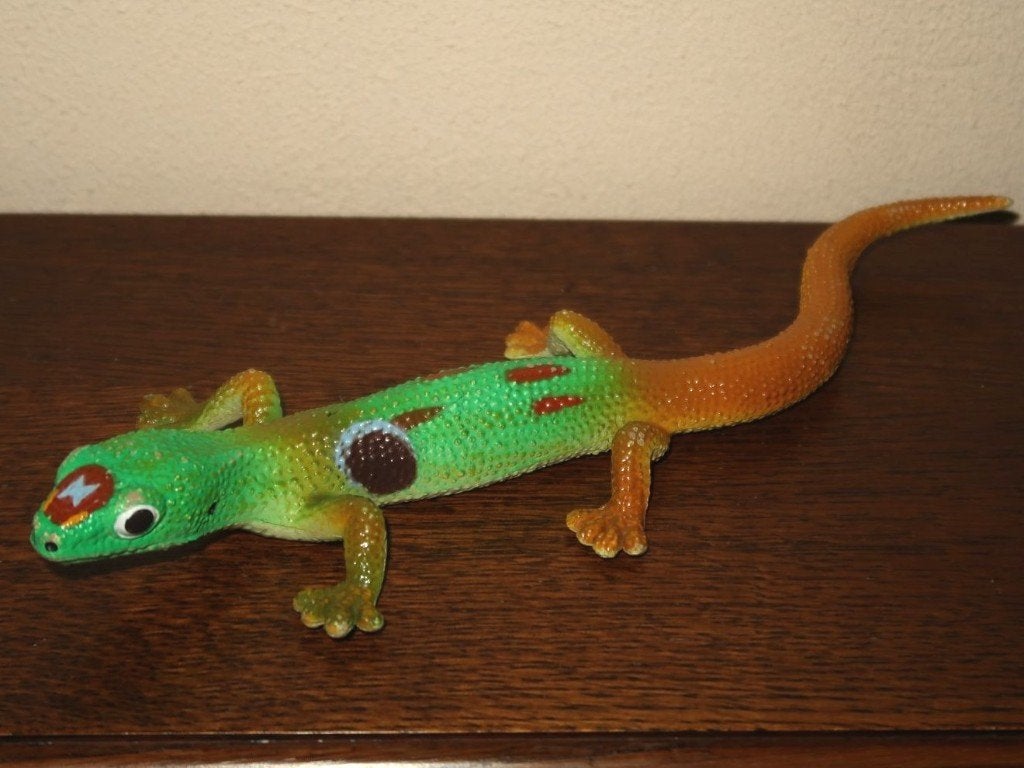 gróte Pauwoogdaggekko 2001 Bullyland 68371 Peacock Day Gecko, Verzenden, Gebruikt, Jongen of Meisje