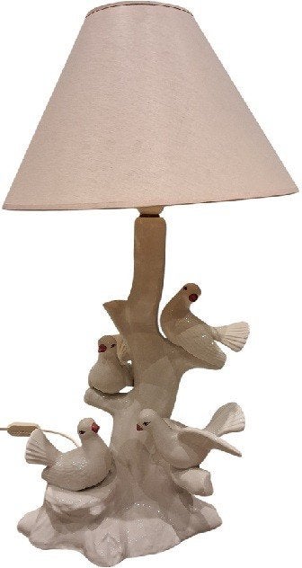 Italiaanse keramieken lamp met vogels., Antiek en Kunst, Ophalen