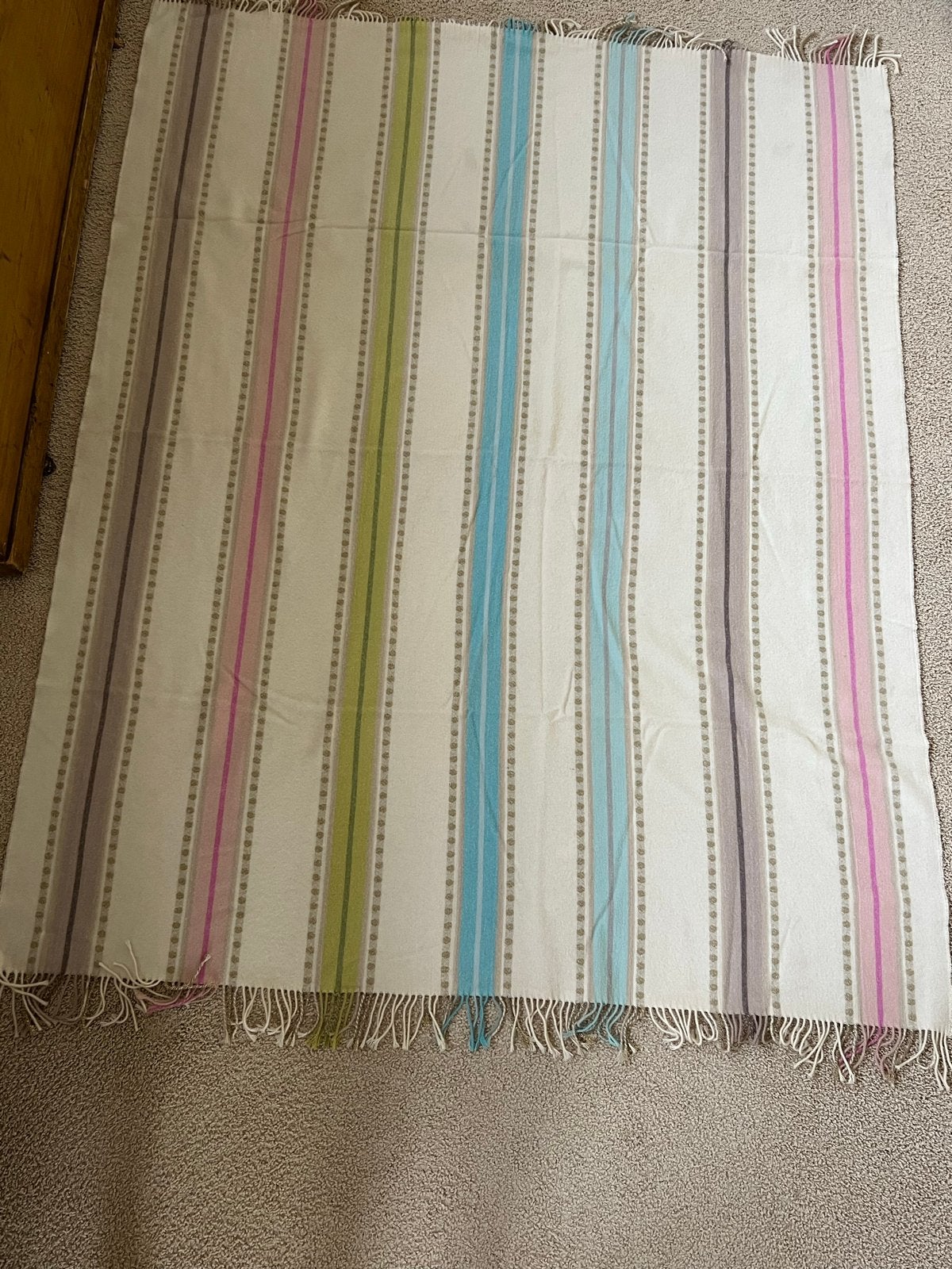 Designers Guild Plaid 100% Merino Lamswol - Meerkleurig, Wol, Met franjes/kwastjes, Ophalen of Verzenden, Zo goed als nieuw