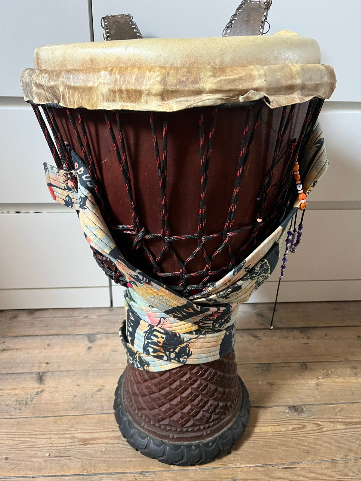 Mooie handgemaakte djembe met draagtas, Ophalen, Gebruikt, Trommel