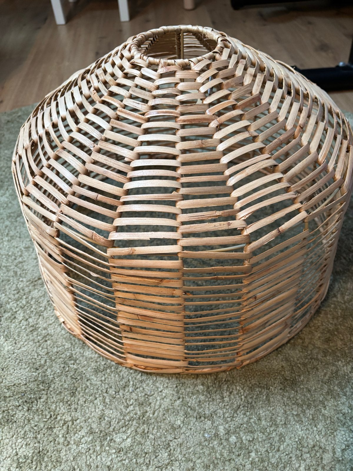 IKEA Kappeland hanglampenkap rotan 45cm, Bruin, Natuurlijk materiaal, Rond, Zo goed als nieuw