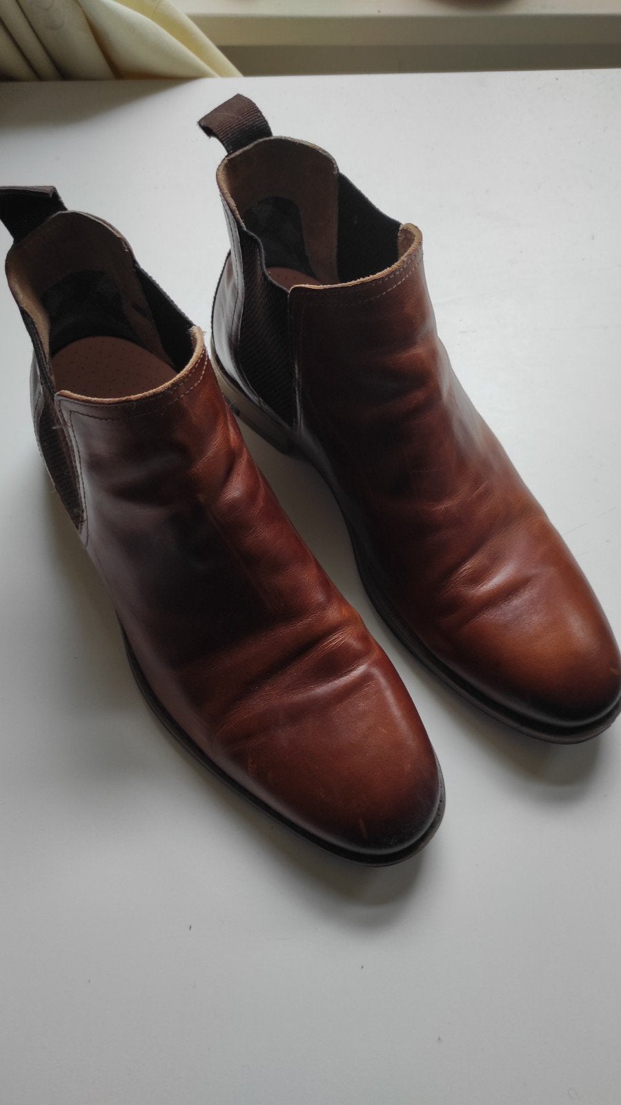 Brown leather boots, Ophalen, Bruin, Boots, Éram