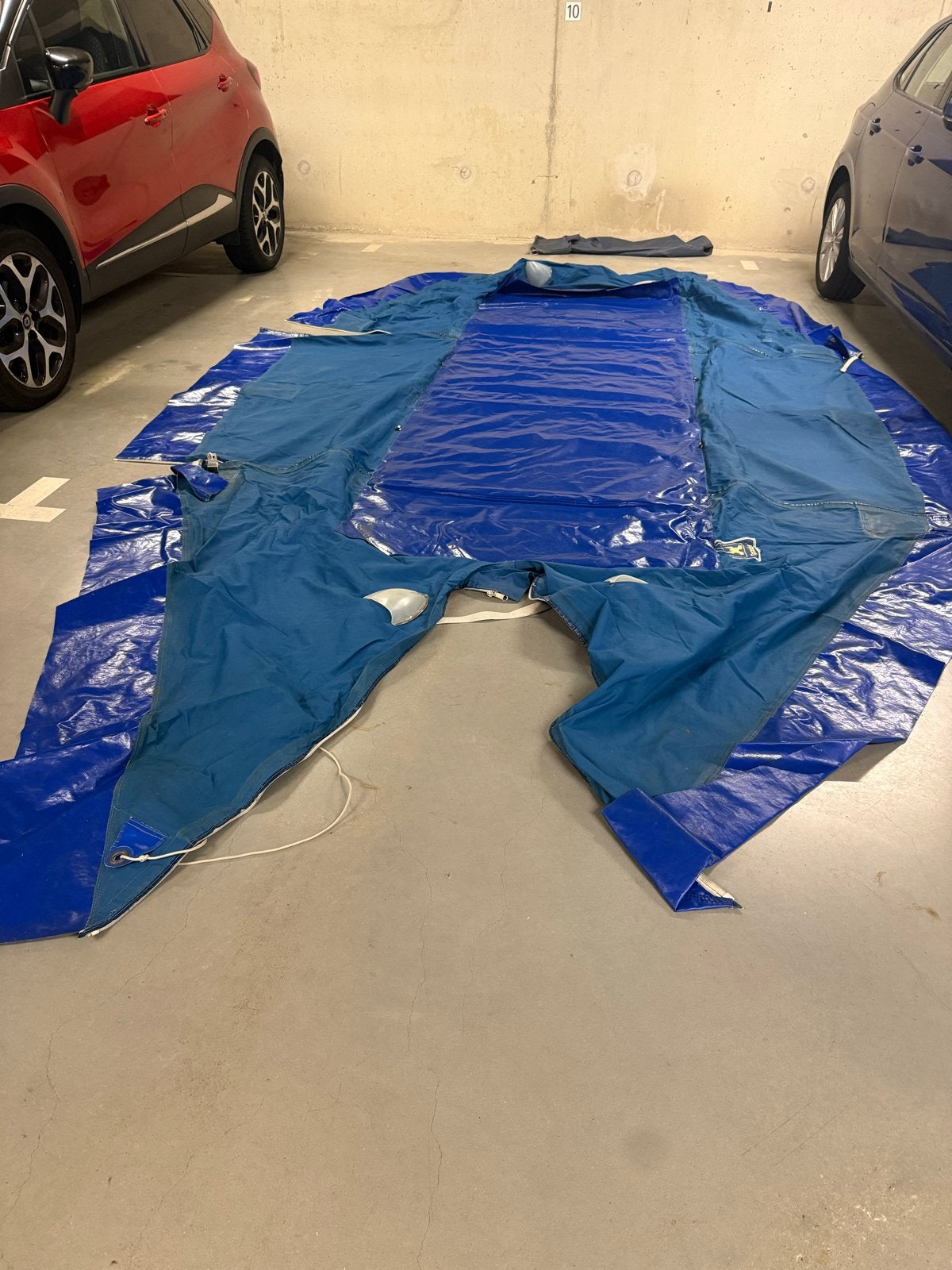 Blauw zeil/afdekzeil voor diverse doeleinden polyvalk, Ophalen, Gebruikt