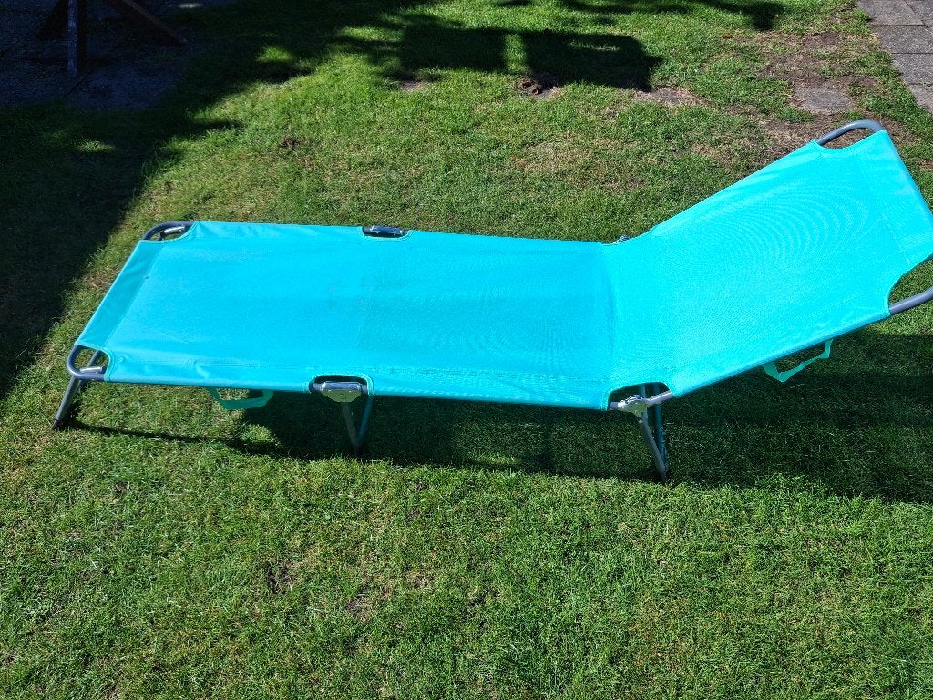 Inklapbare tuin ligstoel, Tuin en Terras, Ophalen, Zo goed als nieuw, Aluminium