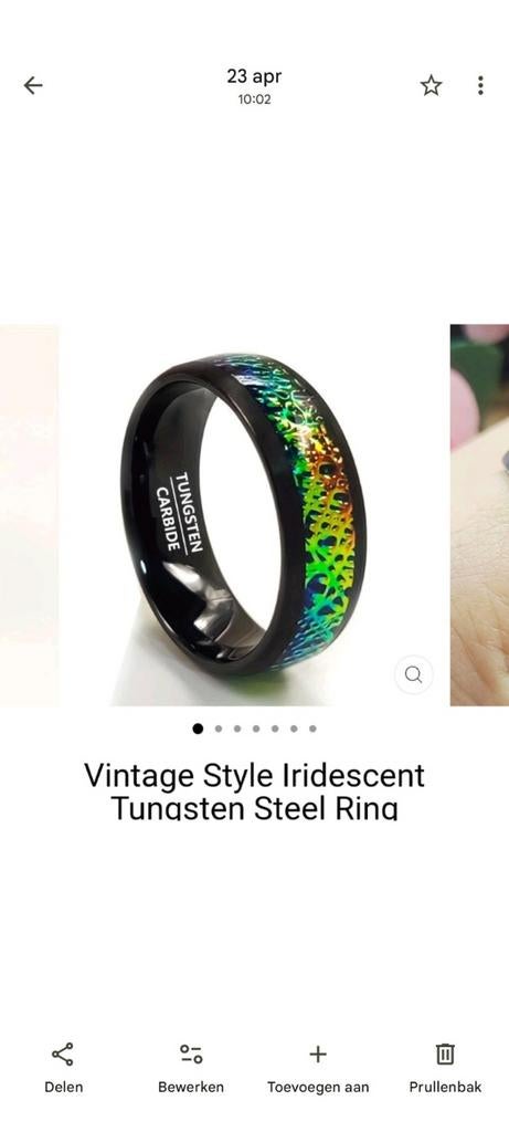 Wolfraam carbide ring maat 12,5 nieuw, Ophalen of Verzenden, Nieuw, 20 of groter, Dame of Heer