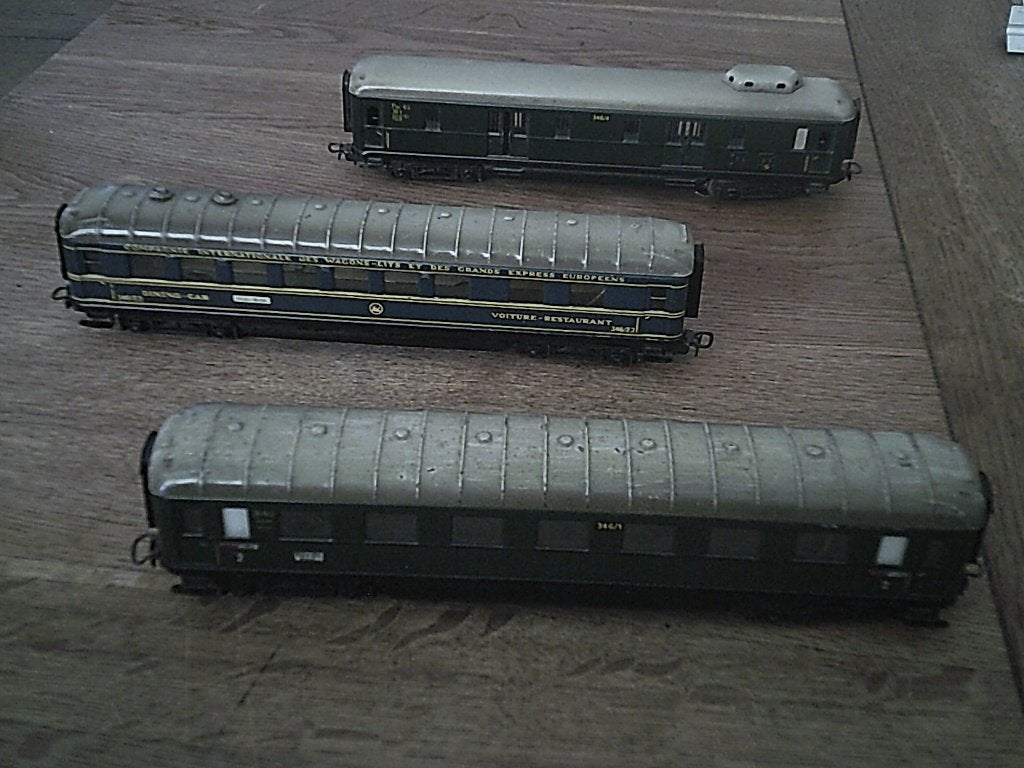 Marklin HO 3 rijtuigen 346 serie 4006/4009/4012 verlichting, Wisselstroom, Gebruikt, Wagon, Ophalen of Verzenden