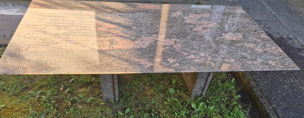 Granieten tafel uniek (topstaat), Ophalen, 100 tot 150 cm, 50 tot 100 cm, Zo goed als nieuw