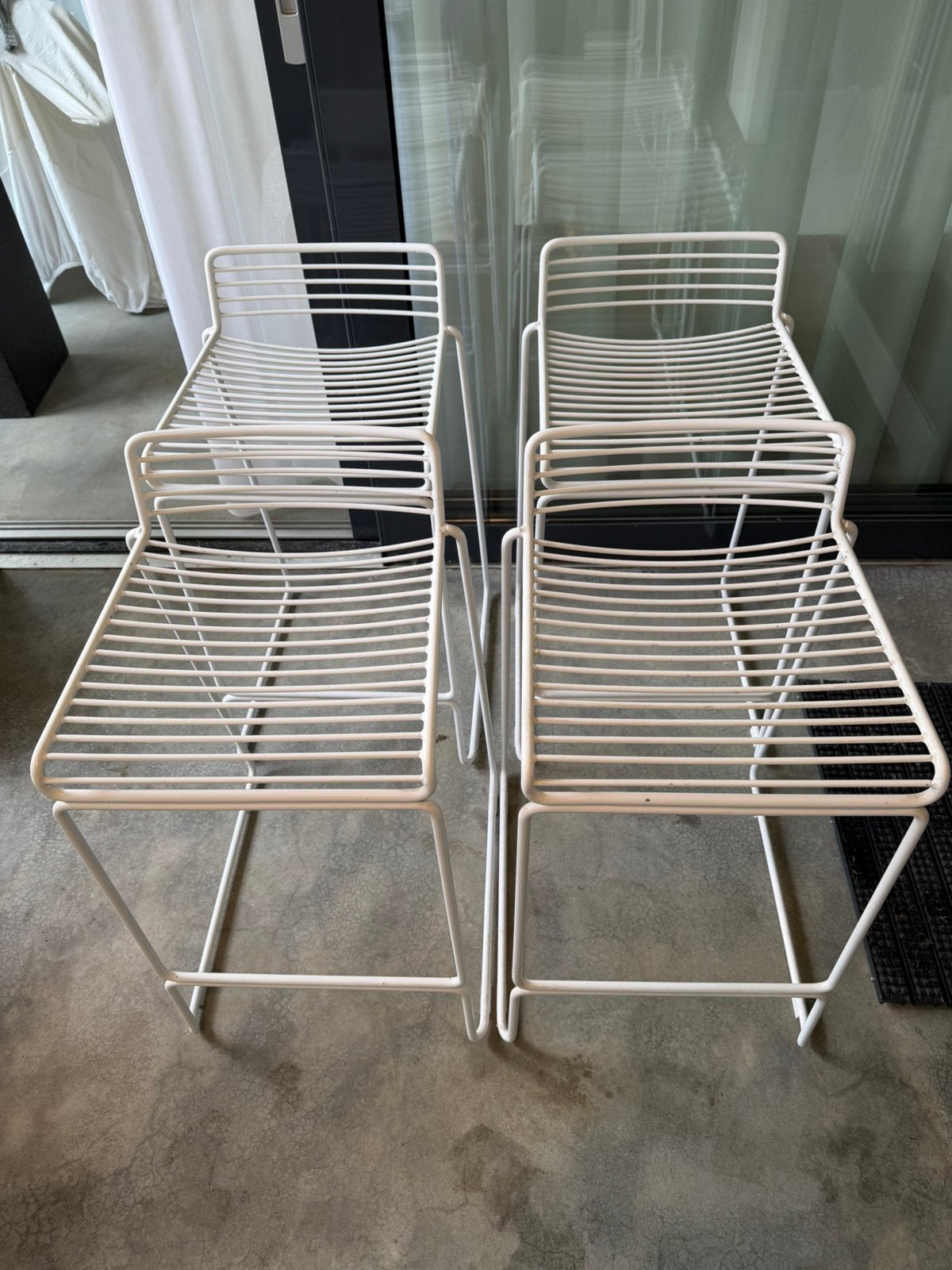 4x HAY Hee Barkruk – zithoogte 65 cm, Ophalen, Met voetsteun, 60 tot 90 cm, Zo goed als nieuw