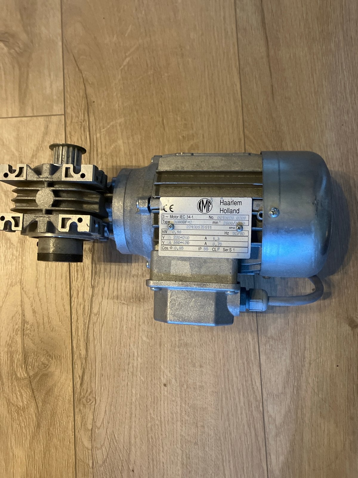 KMF Elektromotor 0.18 kW, 2800/3300 rpm met poelie, Doe-het-zelf en Verbouw, Motoren, Ophalen of Verzenden, Gebruikt, Elektromotor