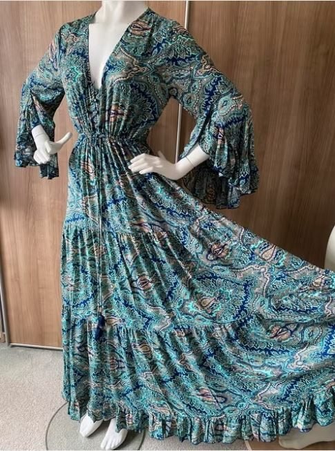 Boho Style Maxi stroken jurk mt. L/XL, Kleding | Dames, Jurken, Maat 46/48 (XL) of groter, Ophalen of Verzenden, Zo goed als nieuw