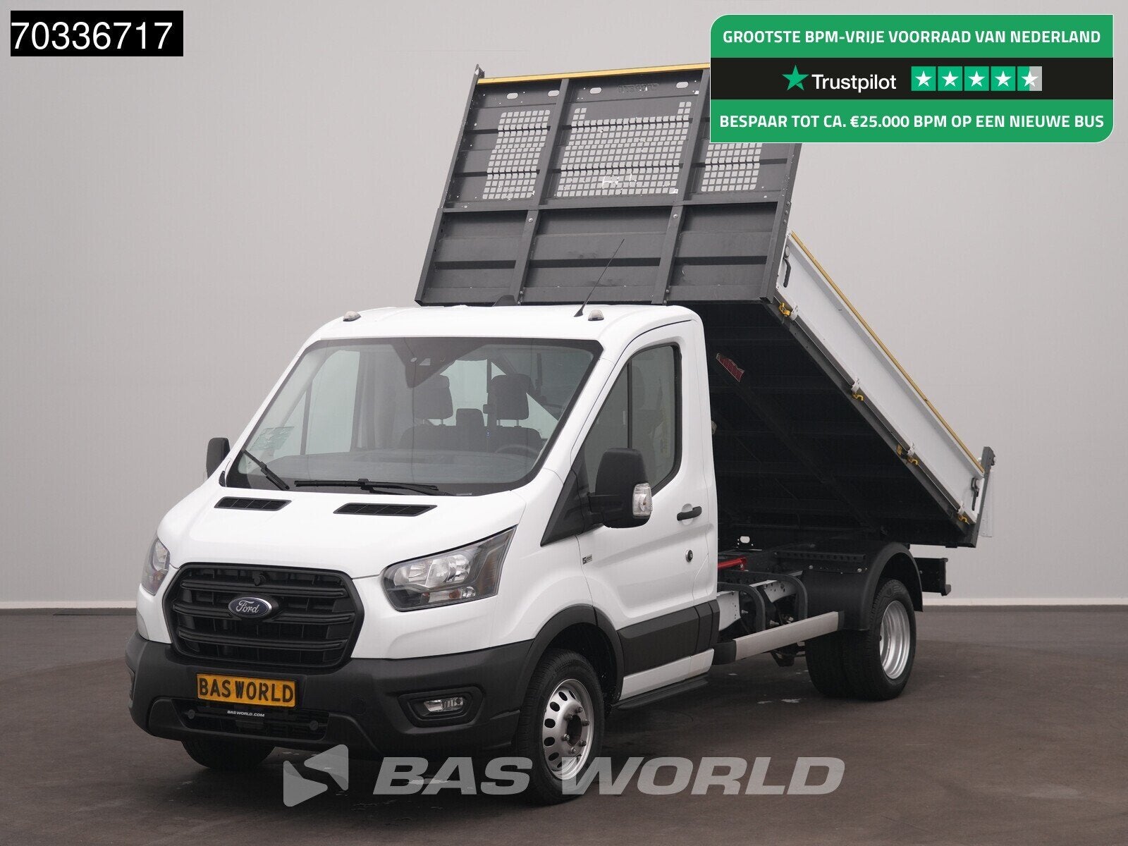 Ford Transit 165pk Kipper Dubbellucht 3,5t Trekhaak Airco Ca, Auto's, Stof, Euro 6, 4 cilinders, Wit