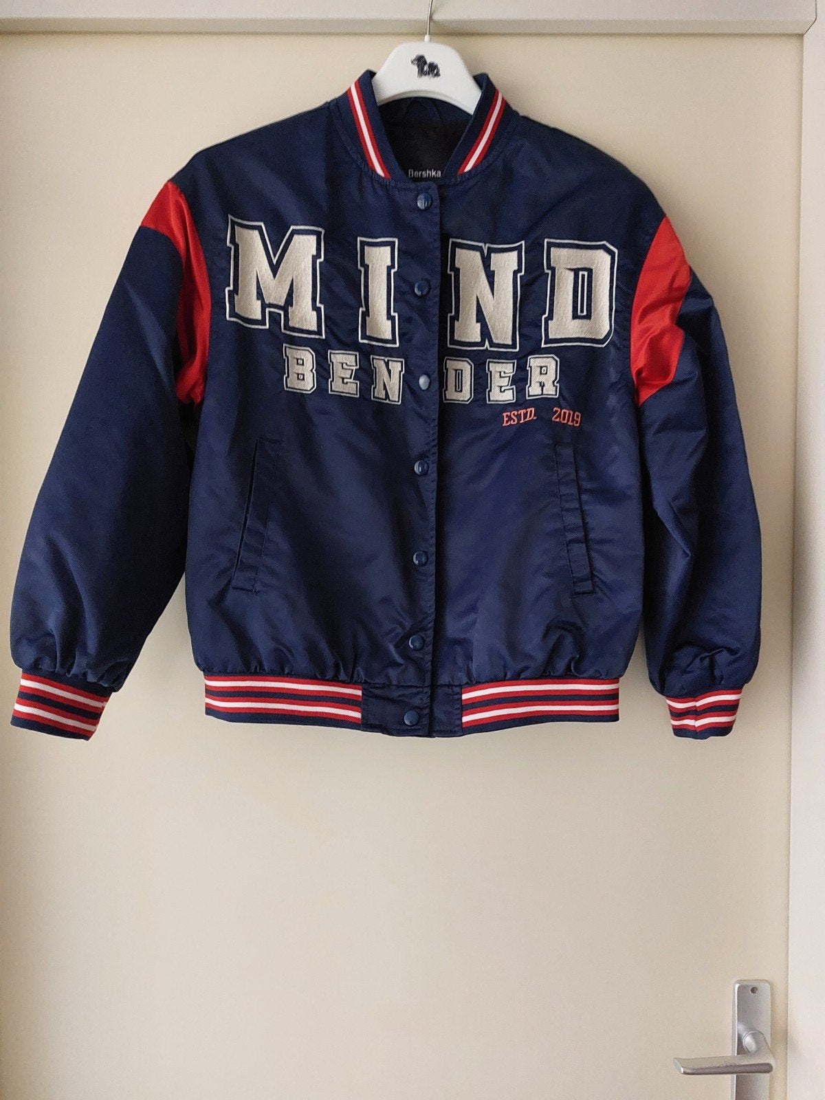 Bershka bomberjack blauw maat XS, Ophalen, Blauw, Bershka, Zo goed als nieuw