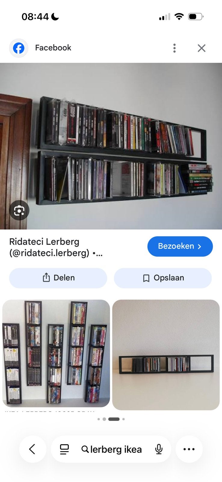Ikea cd/dvd rek lerberg, Ophalen, Zo goed als nieuw