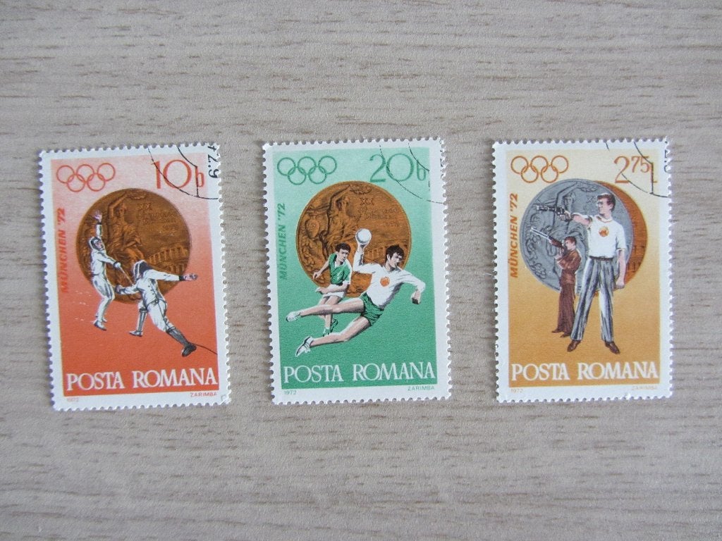 Posta Romana 1972 Summer Olympic Games Munich Postzegels, Postzegels en Munten, Ophalen of Verzenden, Gestempeld, Sport