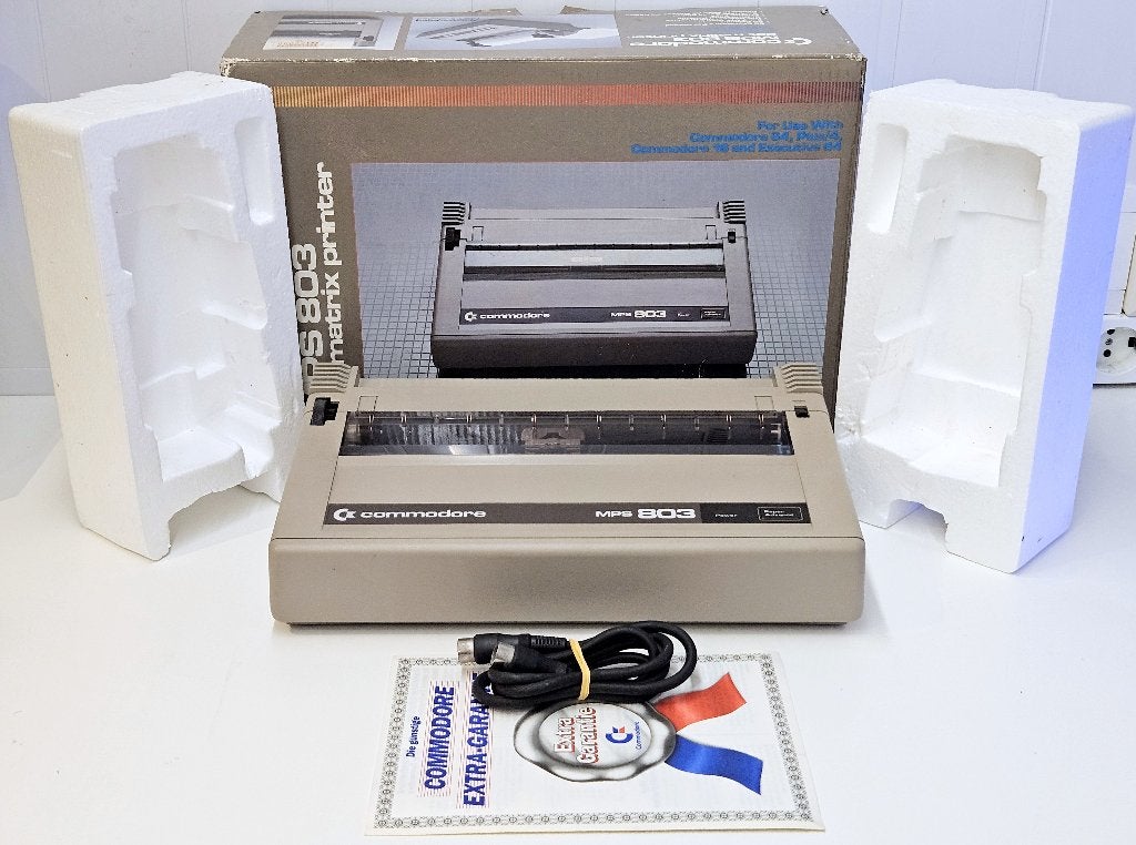 Commodore MPS 803 matrixprinter compleet in doos + kabel, Computers en Software, Vintage Computers, Verzenden, Commodore 64
