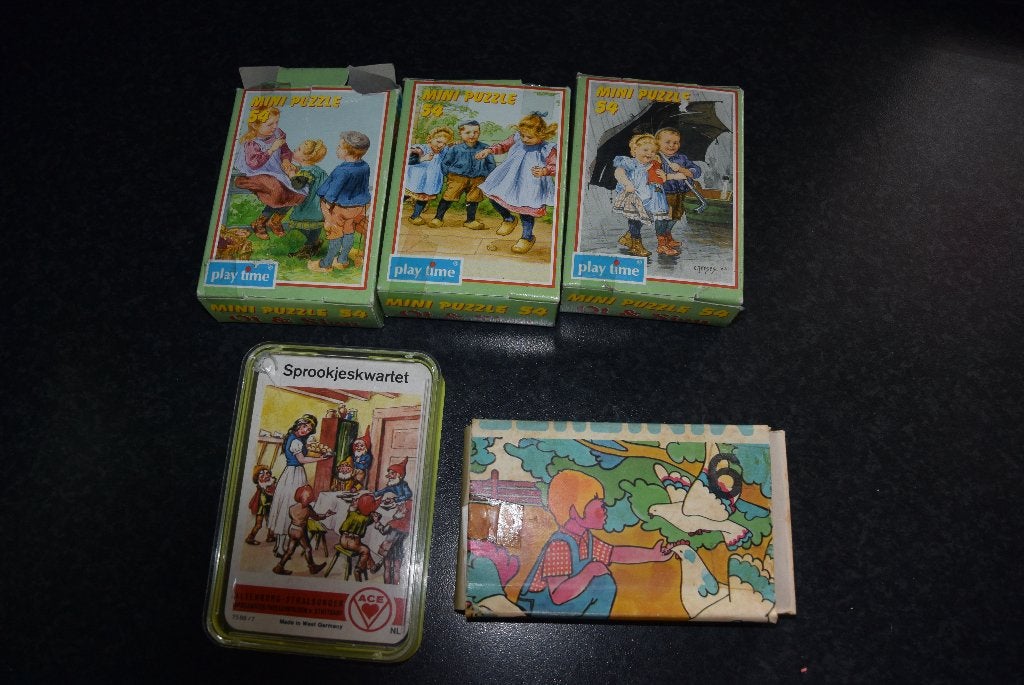 4 puzzels in een doosje Ot en Sien/doosje kwartetspel, Ophalen of Verzenden
