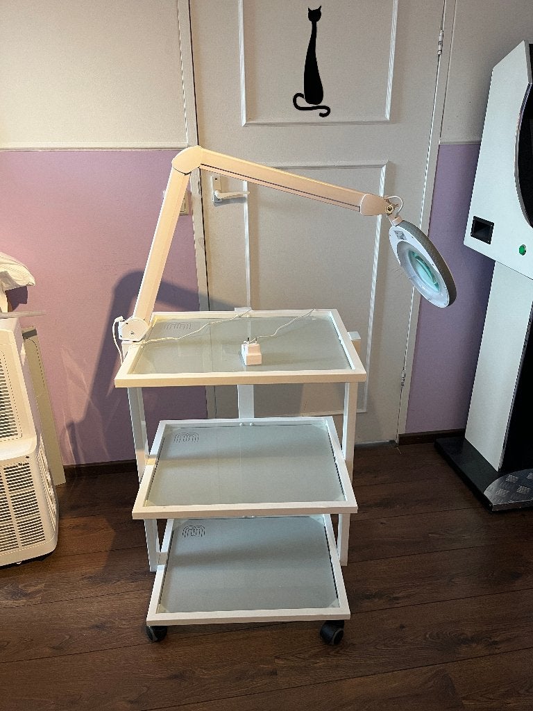 Roltafel met loeplamp, Ophalen, Zo goed als nieuw, Loeplamp