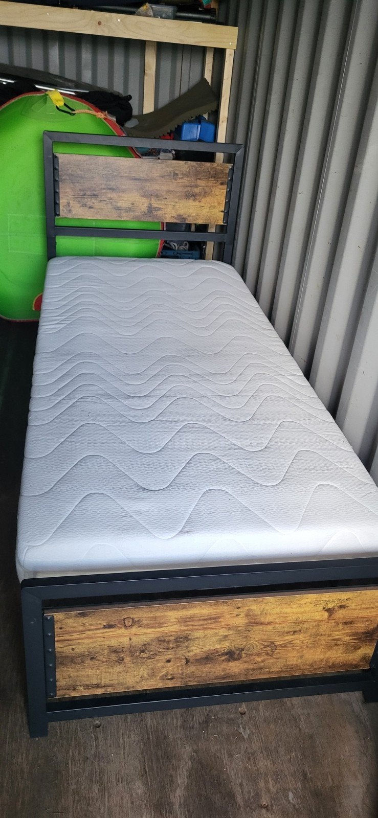 Bed 90 x 200 (3 x op geslapen), Ophalen, 90 cm, Eenpersoons, Zwart