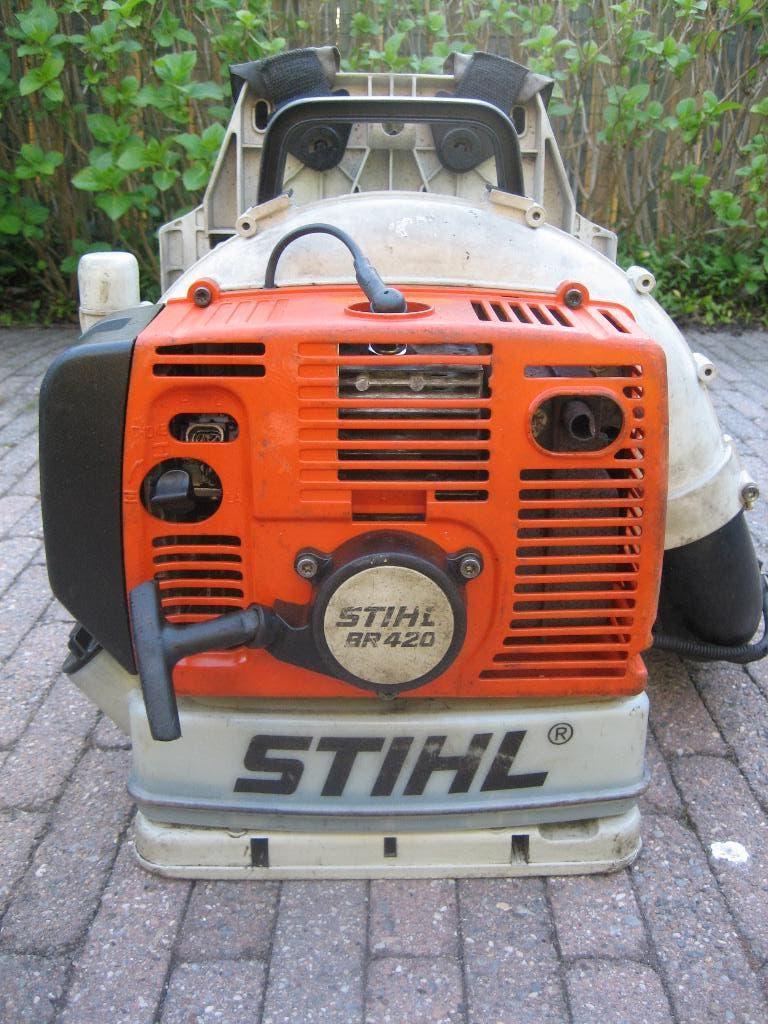 Stihl BR420 Bladblazer Ruggedragen Benzine, Ophalen, Benzine, Gebruikt, Ruggedragen