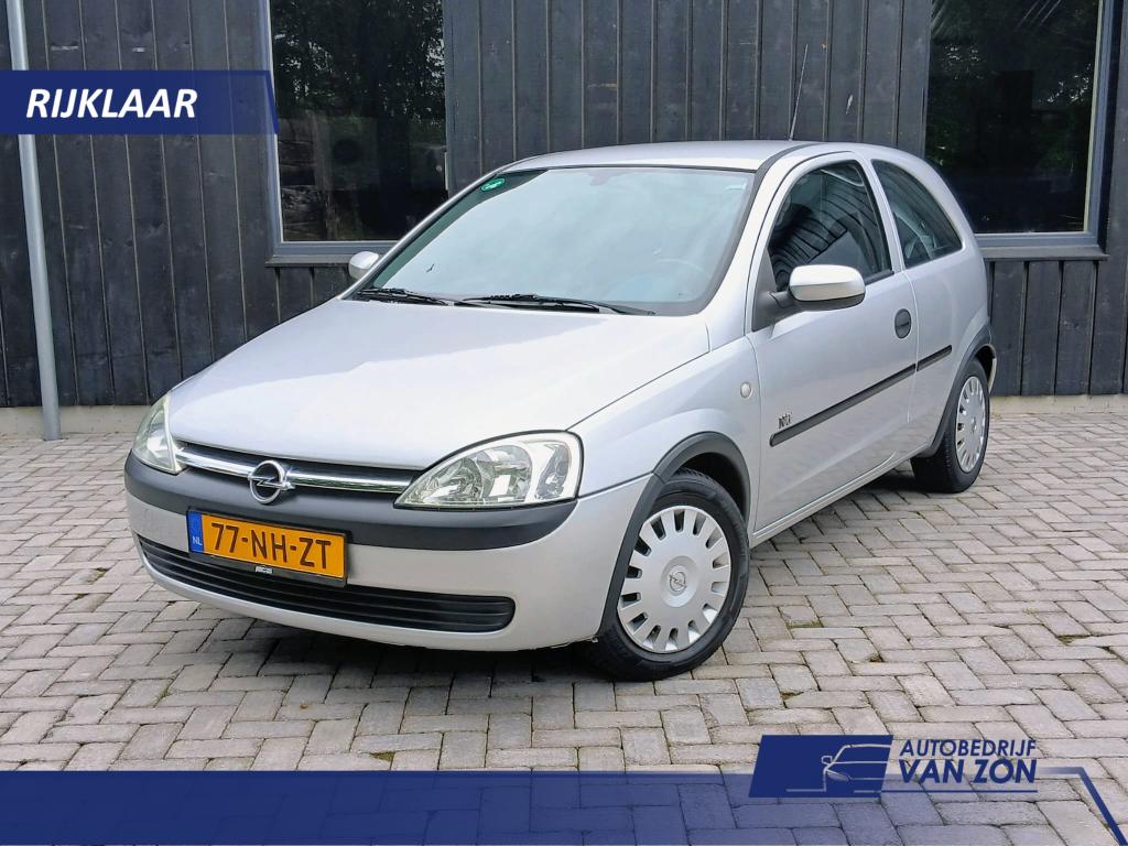Opel Corsa 1.2 16V 3D 2003 Grijs NW APK USB C.V. NAP NL AUTO, Voorwielaandrijving, 74 pk, 31 €/maand, Metallic lak
