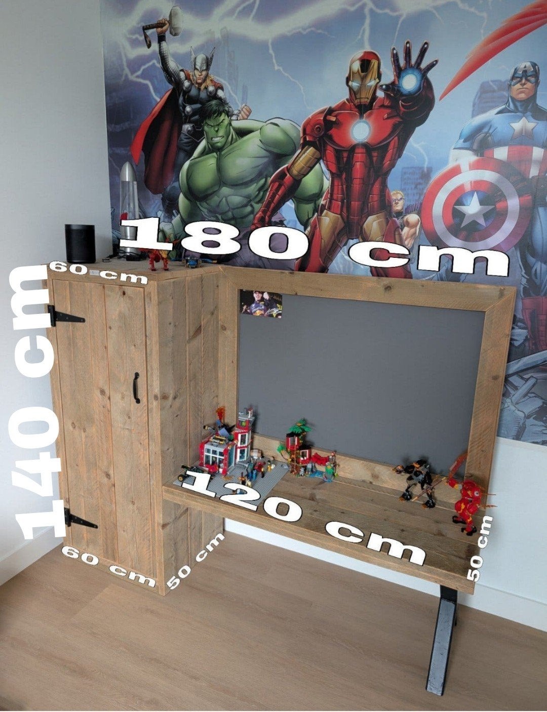 kindermeubel kast steiger hout kinderbureau kind legoplaat, Ophalen, Gebruikt, Overige typen