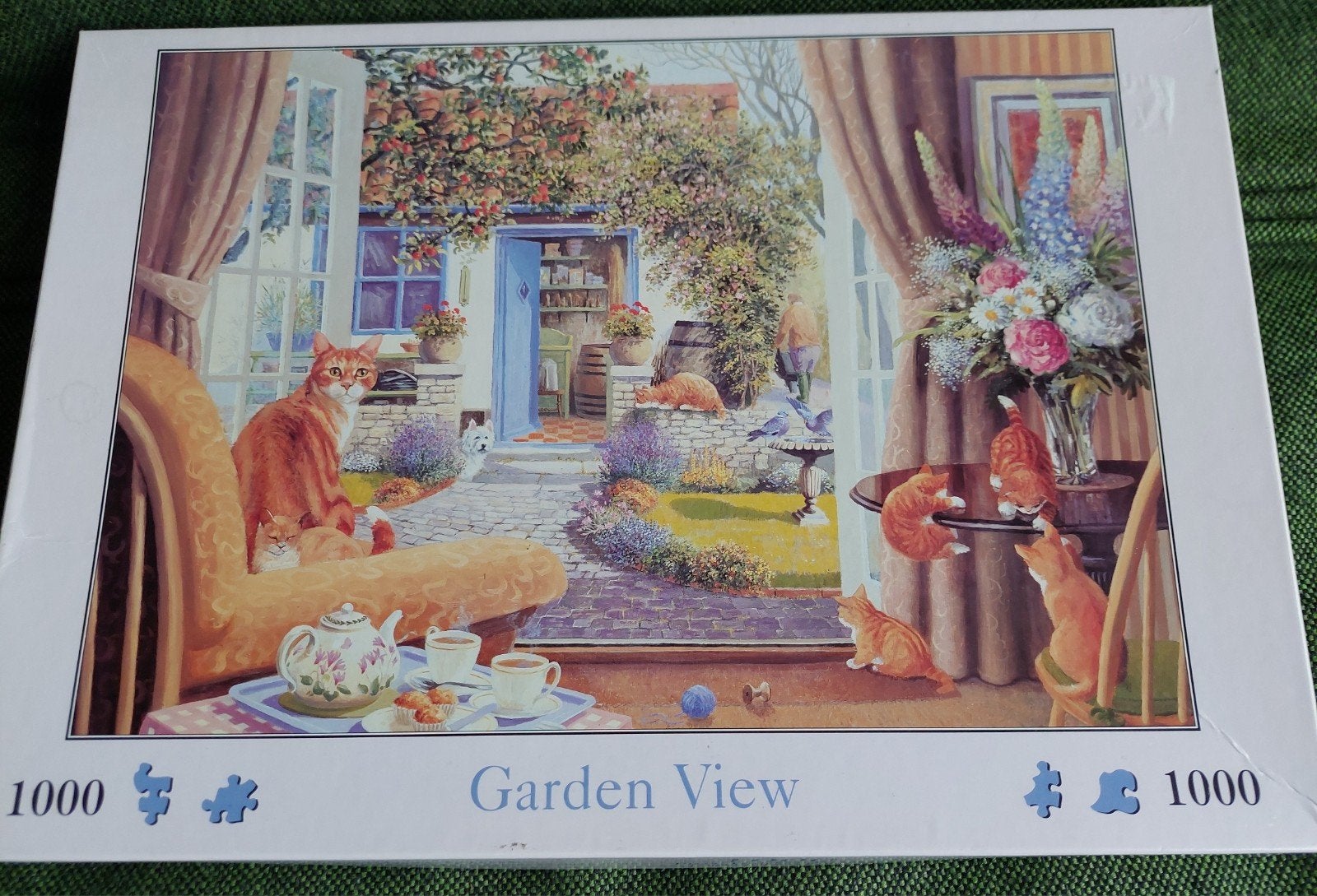 House of Puzzles Garden View 1000 stukjes legpuzzel, Ophalen of Verzenden, 500 t/m 1500 stukjes, Gebruikt, Legpuzzel