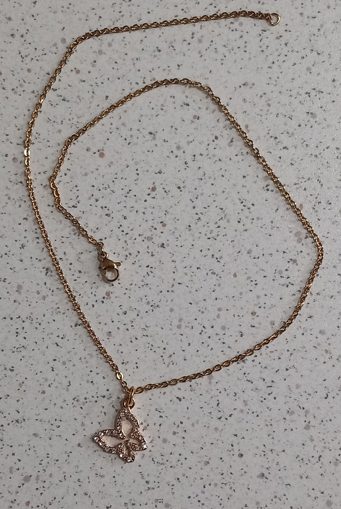 Strass vlinder ketting "nieuw", Overige materialen, Overige kleuren, Met strass, Nieuw