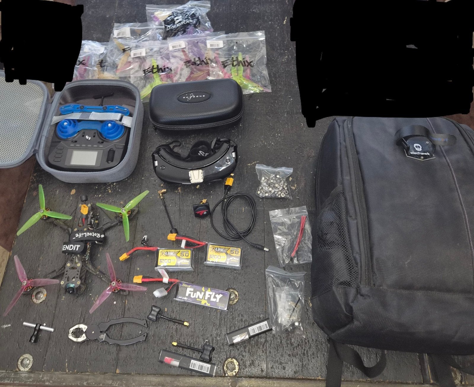 Fpv drone set en extra accessoires, Gebruikt, Overige merken, Standaard kwaliteit, Minder dan 15 minuten