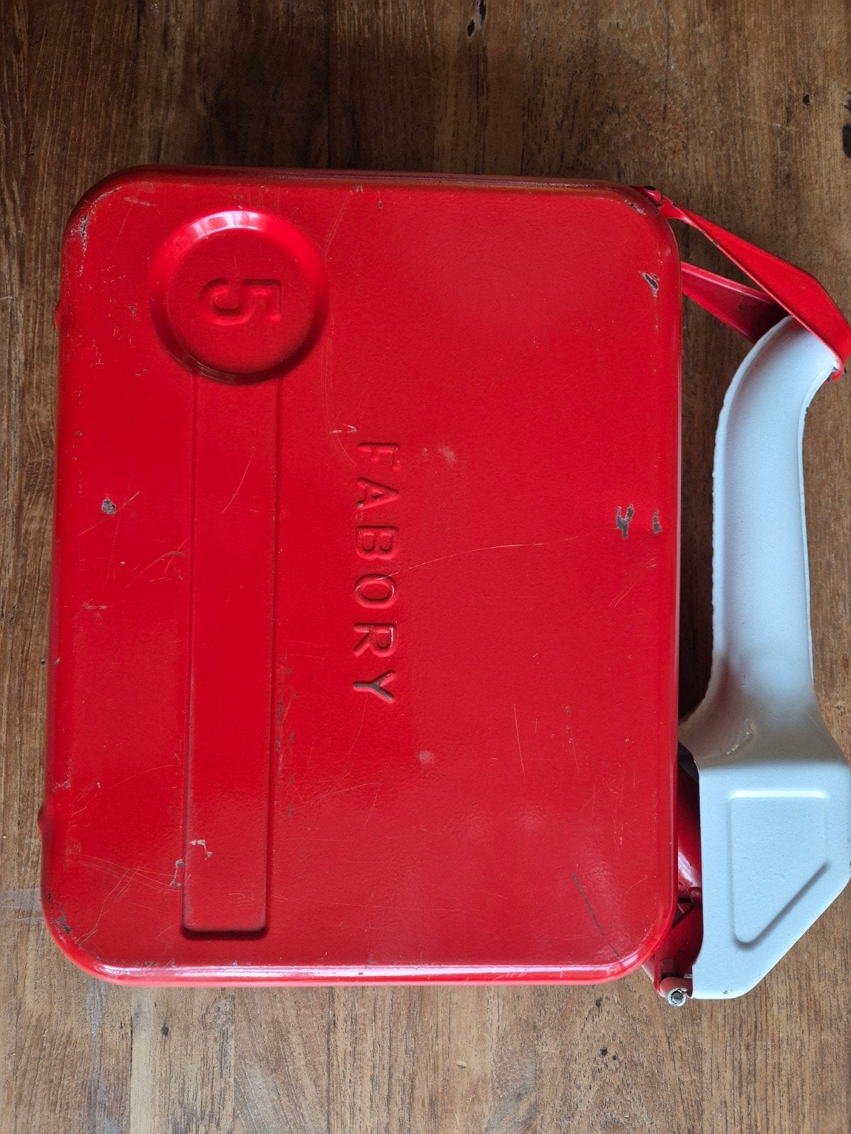 Vintage Fabory 5L jerrycan - Rood, Ophalen of Verzenden, Gebruikt