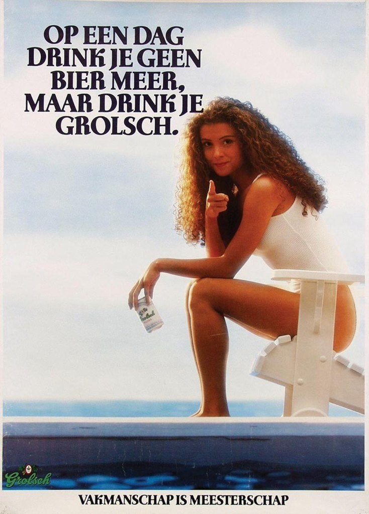 Gezocht; Poster grolsch uit de jaren '90, Ophalen of Verzenden, Zo goed als nieuw, Overige typen
