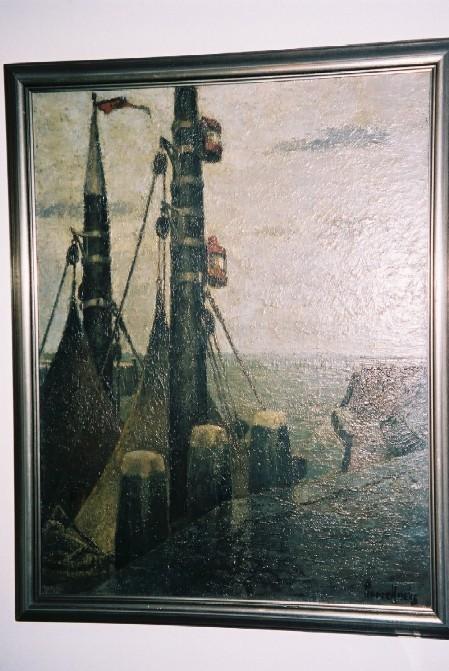 Olieverfschilderij Haven van Veere, Antiek en Kunst, Ophalen