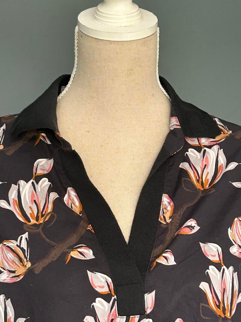 Tuniek. Pure. Maat 58-60 zwart gebloemd, Ophalen of Verzenden, Zo goed als nieuw, Zwart, Blouse of Tuniek