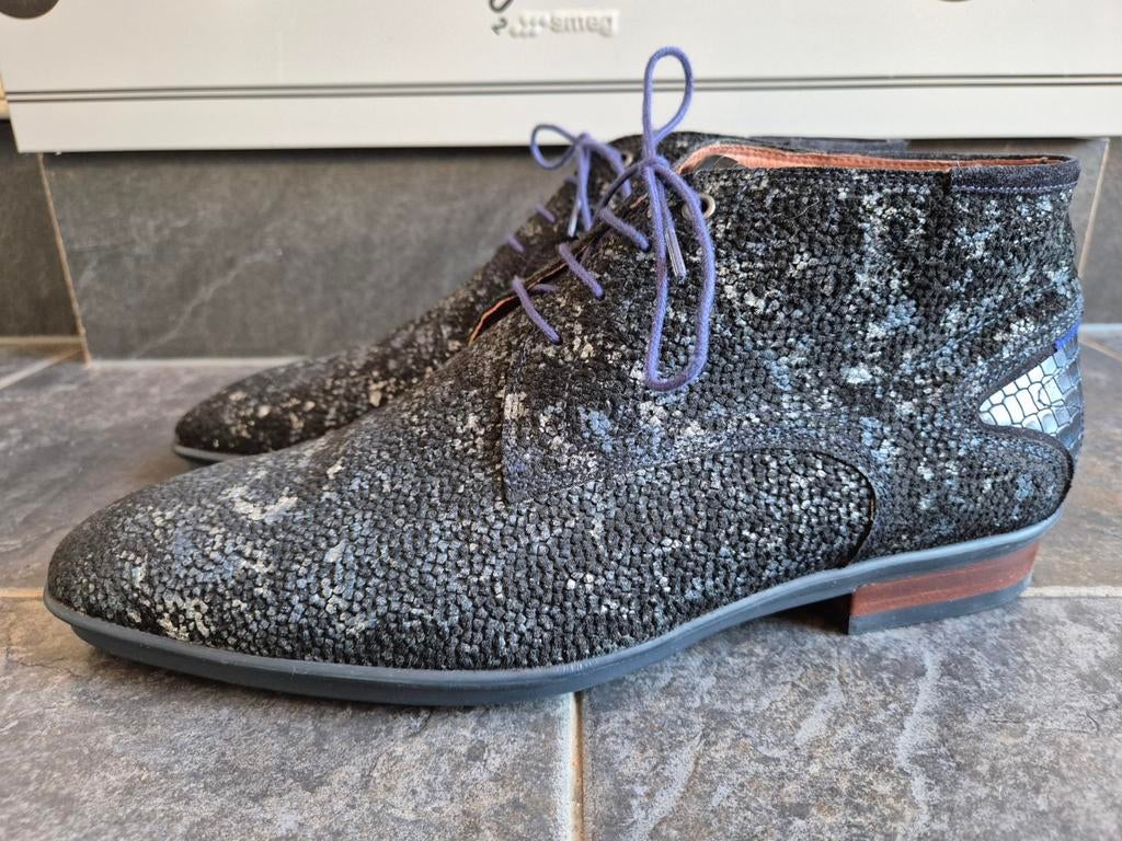 Floris van Bommel herenschoenen maat 44 / 9.5 nieuwstaat, Blauw, Floris van Bommel, Ophalen of Verzenden, Zo goed als nieuw