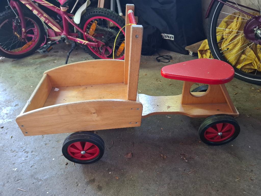 Houten kinderbakfiets, Ophalen, Gebruikt, Loopfiets