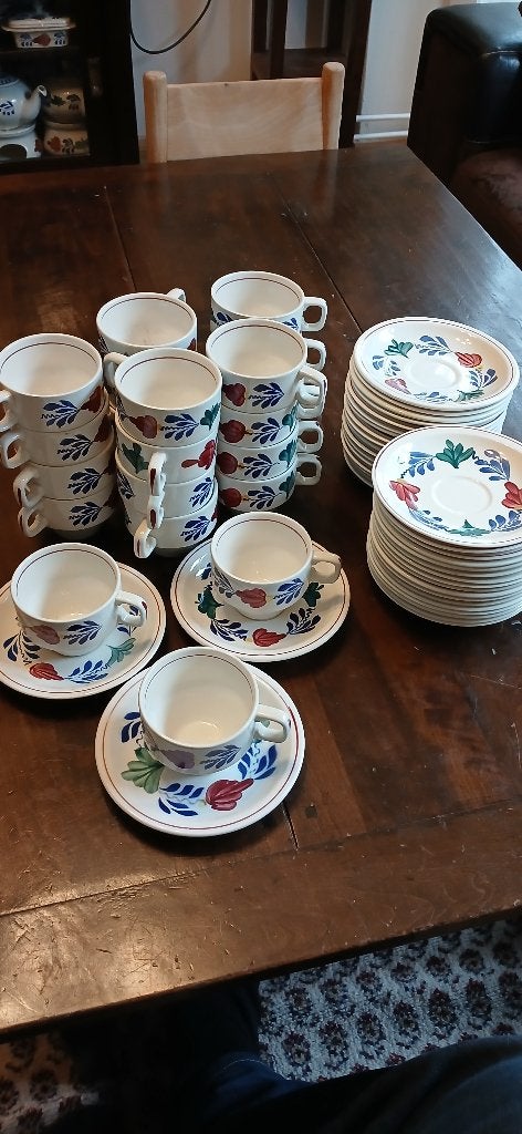 Boerenbont Boch opstapelbare kop en schotel,,23st, 3 euro p., Ophalen of Verzenden