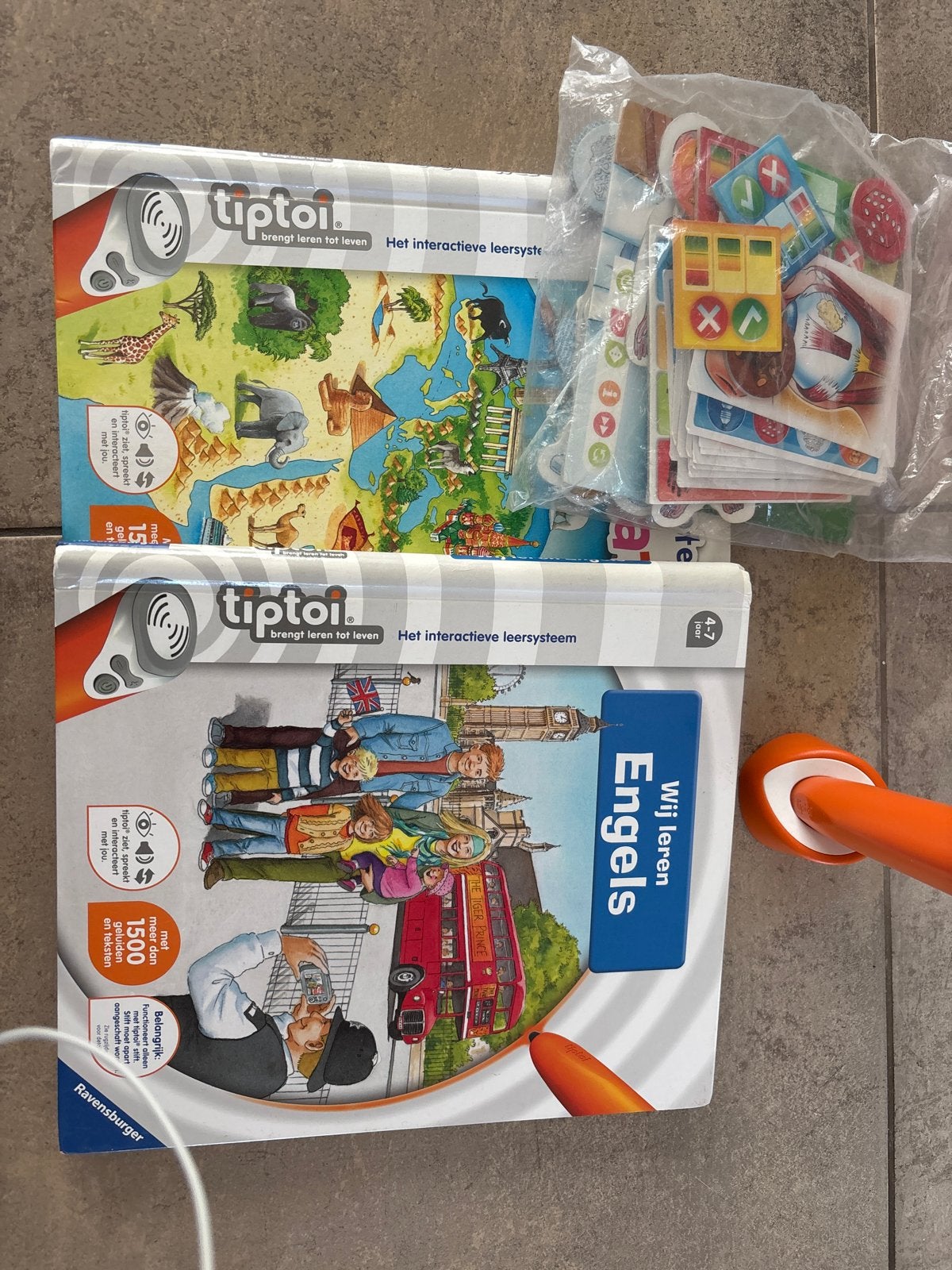Tiptoi starterset met 3 spellen - werkend, Ophalen of Verzenden, Gebruikt, Taal en Lezen, Met geluid