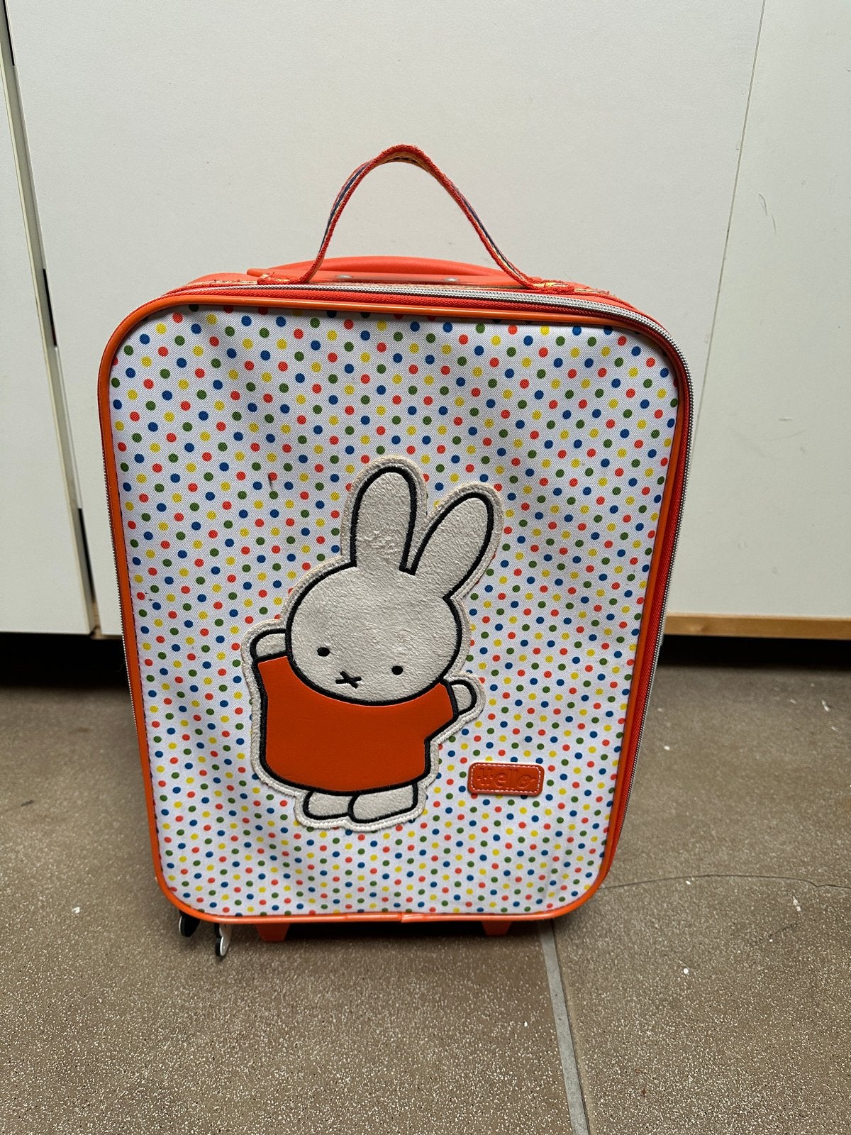 Nijntje Koffer met Wieltjes - Oranje met stippen - Princess, Ophalen, 40 tot 60 cm, Gebruikt, 20 tot 30 cm