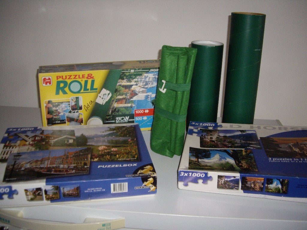 puzzels met puzzelmat, Hobby en Vrije tijd, Denksport en Puzzels, Ophalen, 500 t/m 1500 stukjes, Gebruikt, Legpuzzel