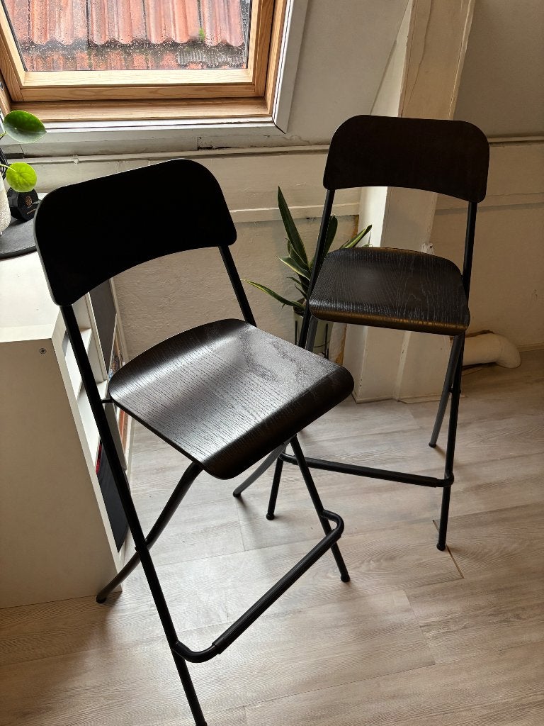 Foldable bar chairs, Ophalen, Met voetsteun, Zo goed als nieuw, 90 cm of meer