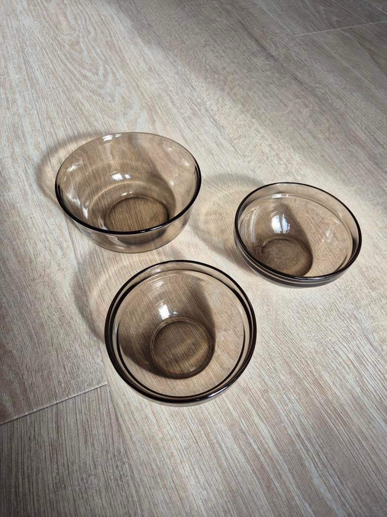 Arcoroc, vintage bruine schaaltjes, Ophalen of Verzenden, Overige stijlen, Schaal of Schalen