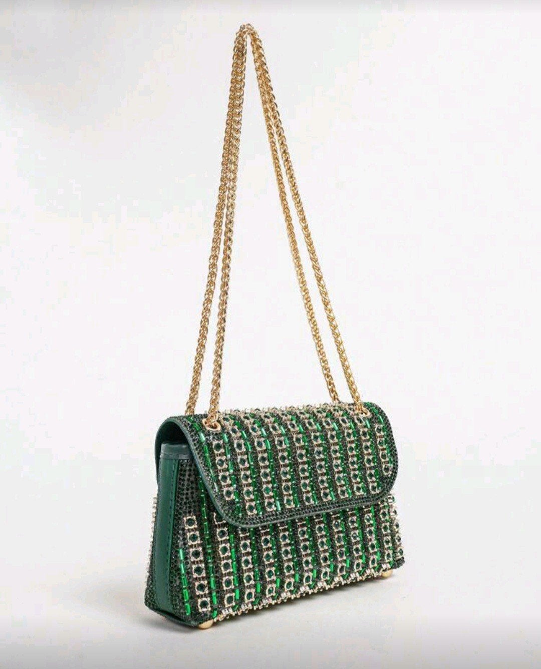 Nieuwe Groene Schoudertas met Gouden Ketting, Ophalen, Nieuw