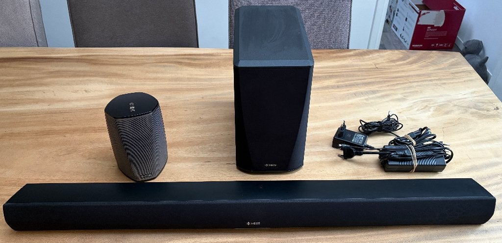 Denon HEOS HomeCinema HS1 en Sub + HEOS 1, Ophalen of Verzenden, Met externe subwoofer, Gebruikt